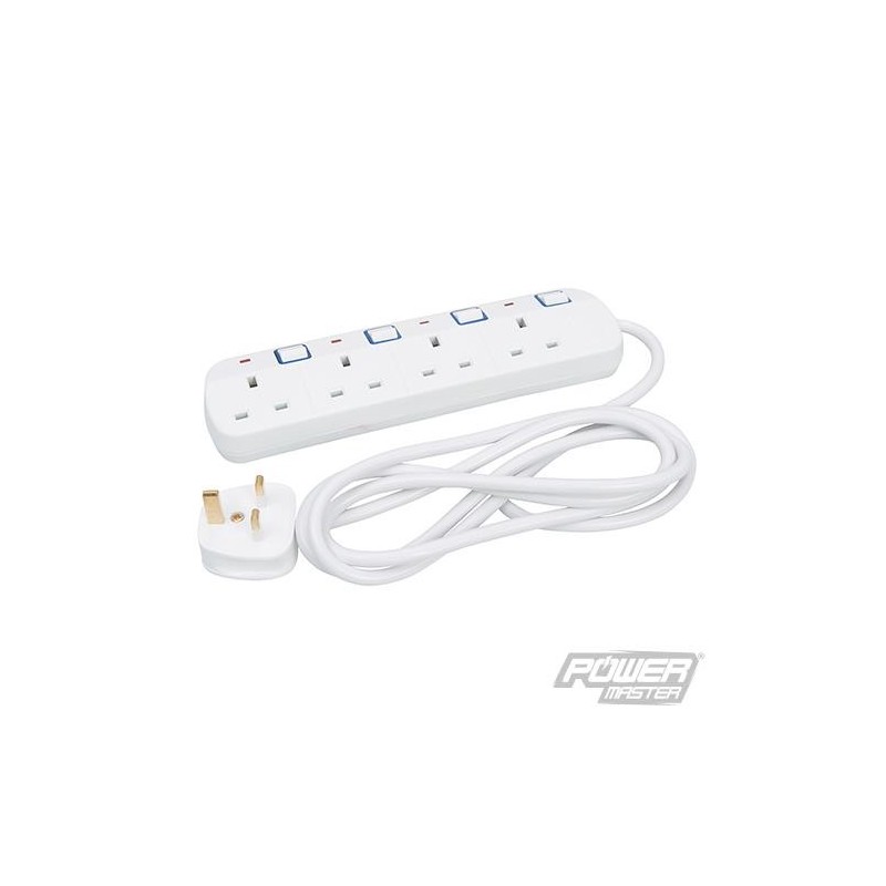 Powermaster - Rallonge électrique avec interrupteurs et voyant néon 230 V