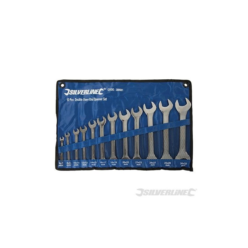 Silverline - Clés à fourche doubles- 12 pcs