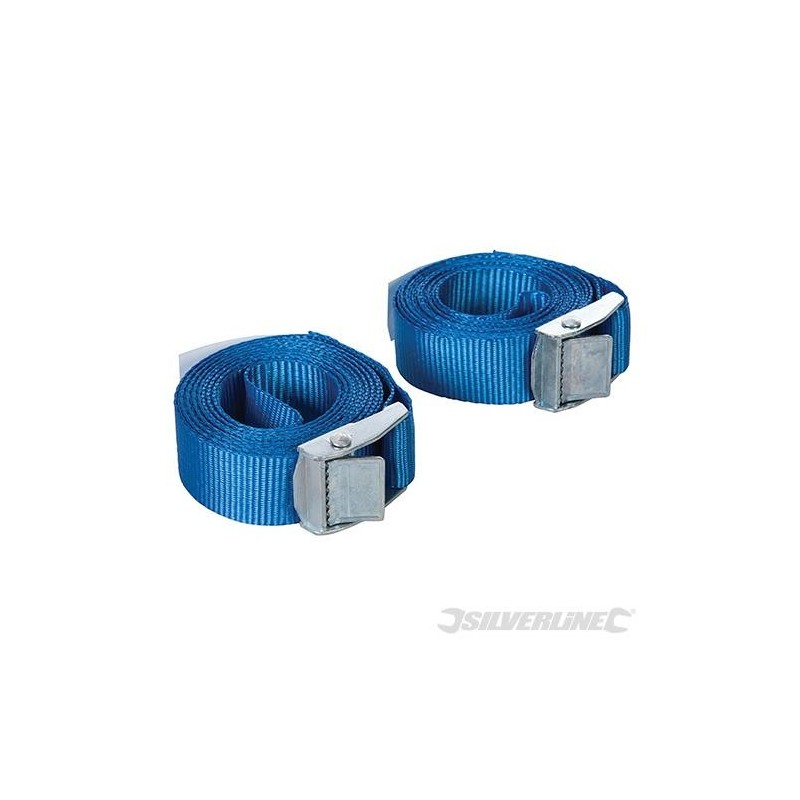 Silverline - Sangles d'arrimage avec boucle à came- 2 pcs