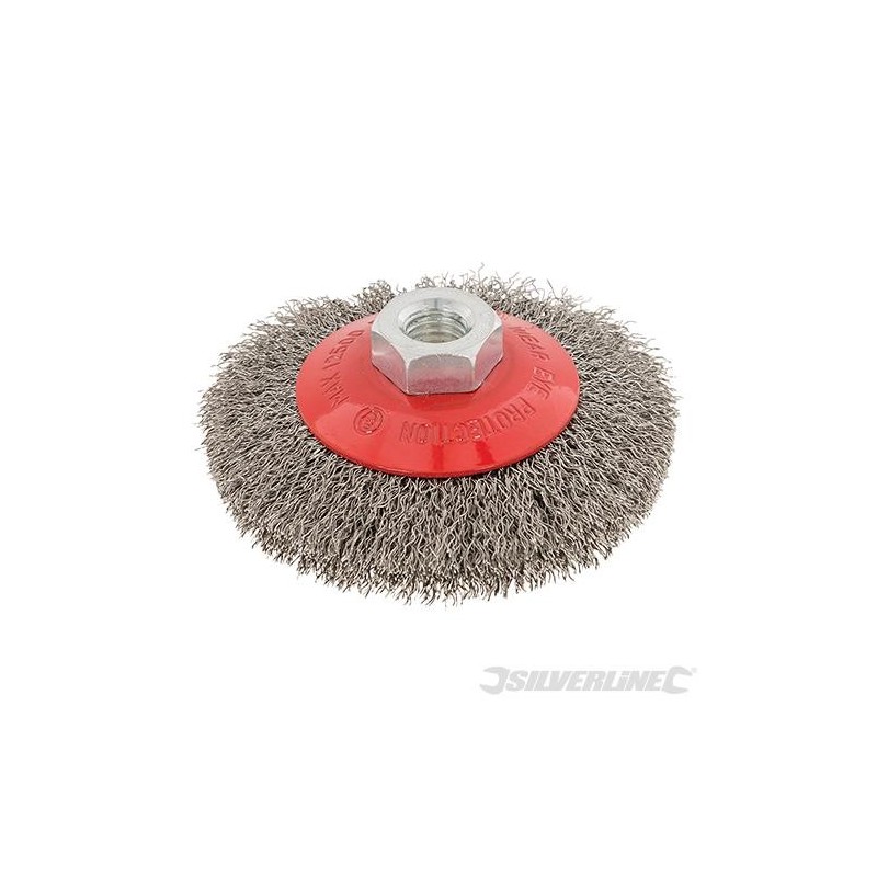 Silverline - Brosse biseautée à fils d'acier inox