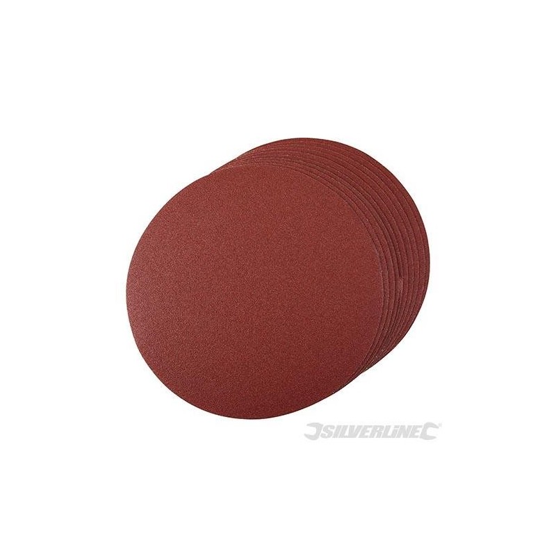 Silverline - Lot de 10 disques abrasifs auto-agrippants 180 mm
