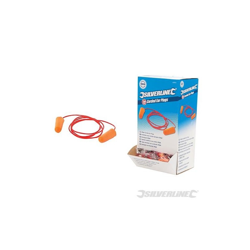 Silverline - Bouchons d'oreilles à cordelette SNR 34 dB- 200 paires