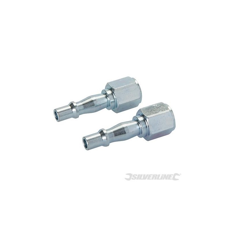 Silverline - Coupleurs baïonnette/filetage pour tuyau air comprimé- 2 pcs