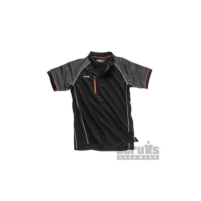 Scruffs - Polo noir Trade Active Taille S