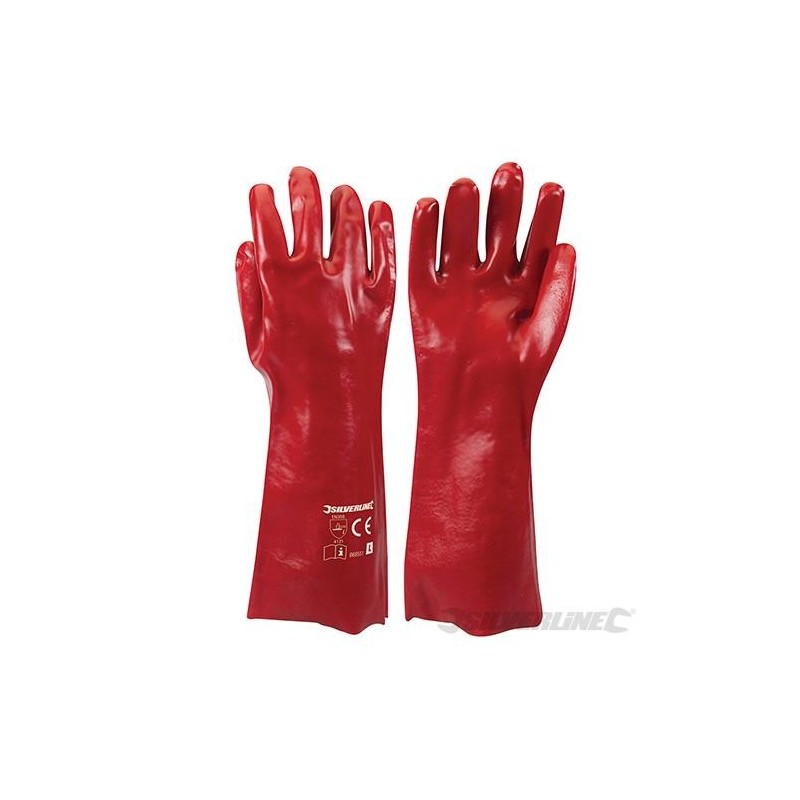 Silverline - Gants en PVC rouges