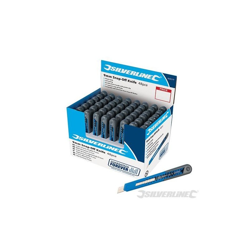 Silverline - Cutters à lame sécable 9 mm- présentoir 48 pcs