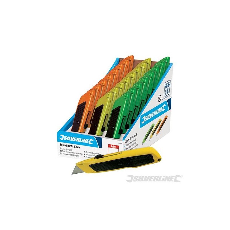 Silverline - Cutters haute visibilité Expert- présentoir 24 pcs