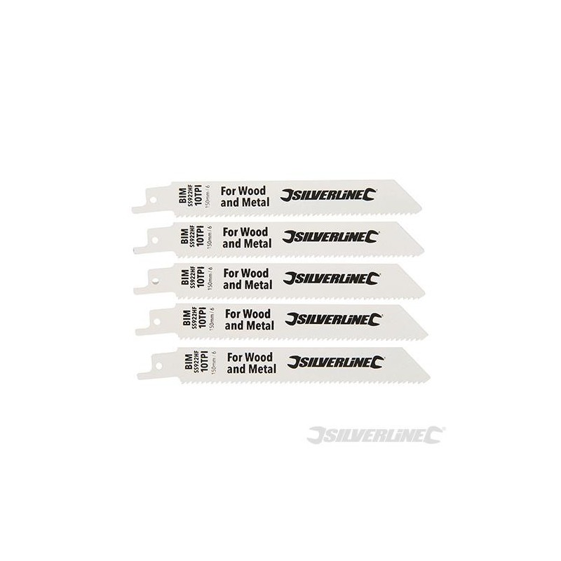 Silverline - Lames de scie-sabre pour démolition- 5 pcs