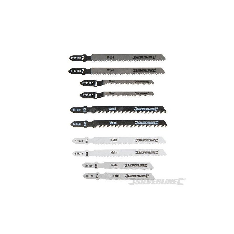 Silverline - Lames de scie sauteuse- 10 pcs