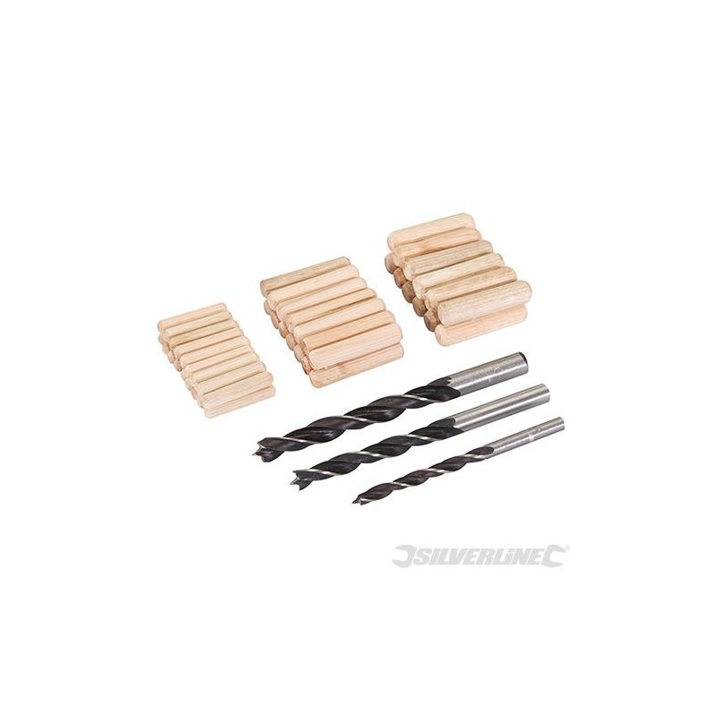 Silverline - Chevilles et mèches à bois- 47 pcs