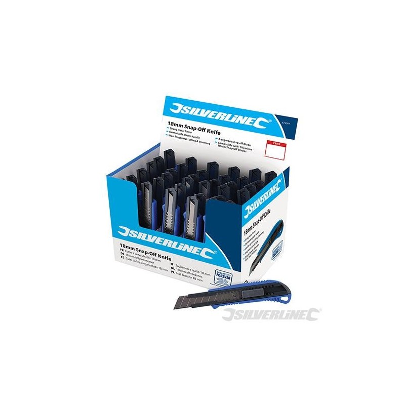 Silverline - Cutters à lame sécable 18 mm- présentoir 36 pcs