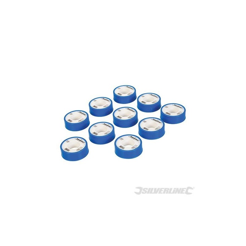 Silverline - Rubans d'étanchéité PTFE blancs- 10 pcs