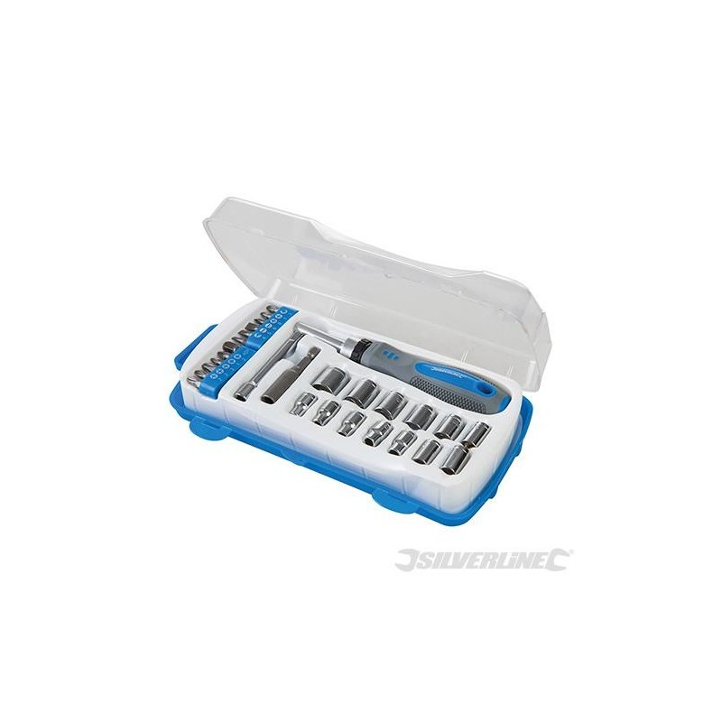 Silverline - Douilles et porte-douille- coffret 28 pcs