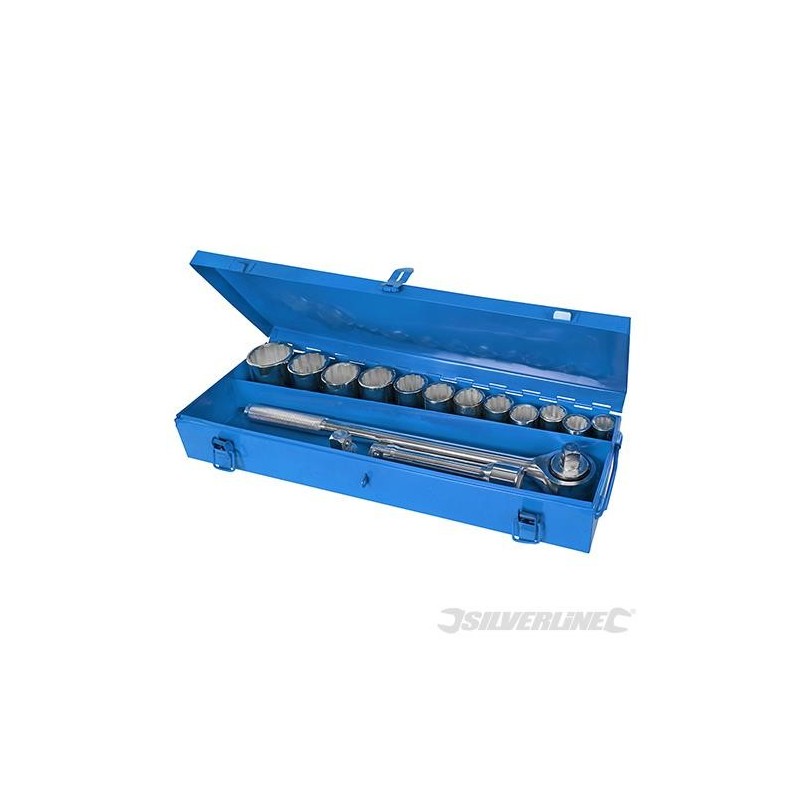 Silverline - Douilles métriques- 3/4"- coffret 15 pcs