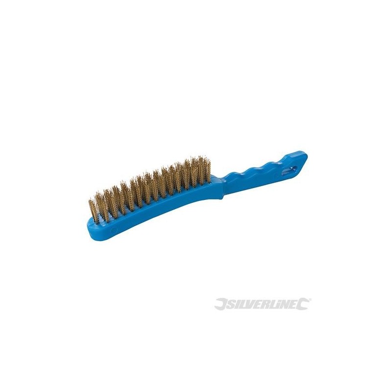 Silverline - Brosse plastique à poils laitonnés