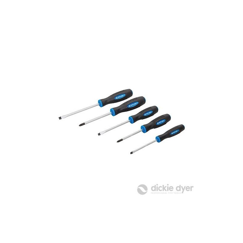 Dickie Dyer - Tournevis premium à manche caoutchouté- 5 pcs