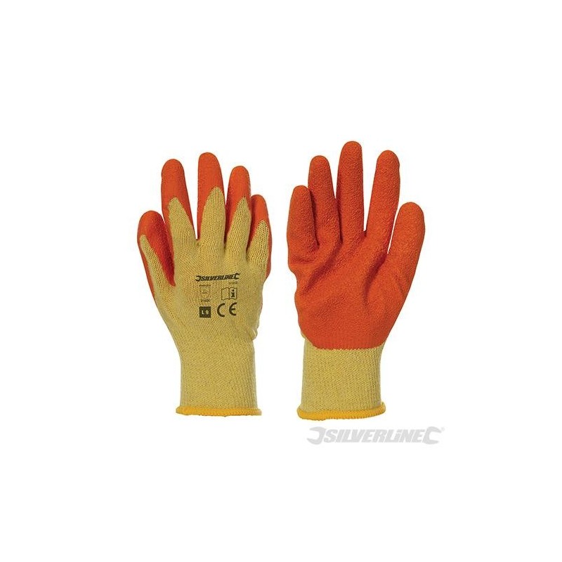 Silverline - Gants de maçon à enduction latex- 12 paires