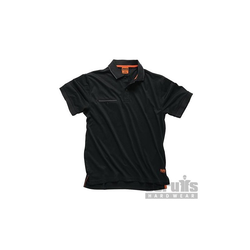 Scruffs - Polo noir Worker Taille S