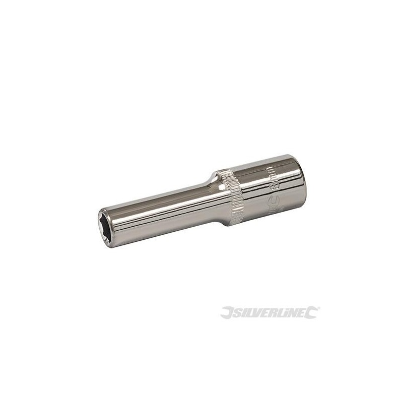 Silverline - Douille métrique profonde 3/8" avec entraînement à 6 pointes