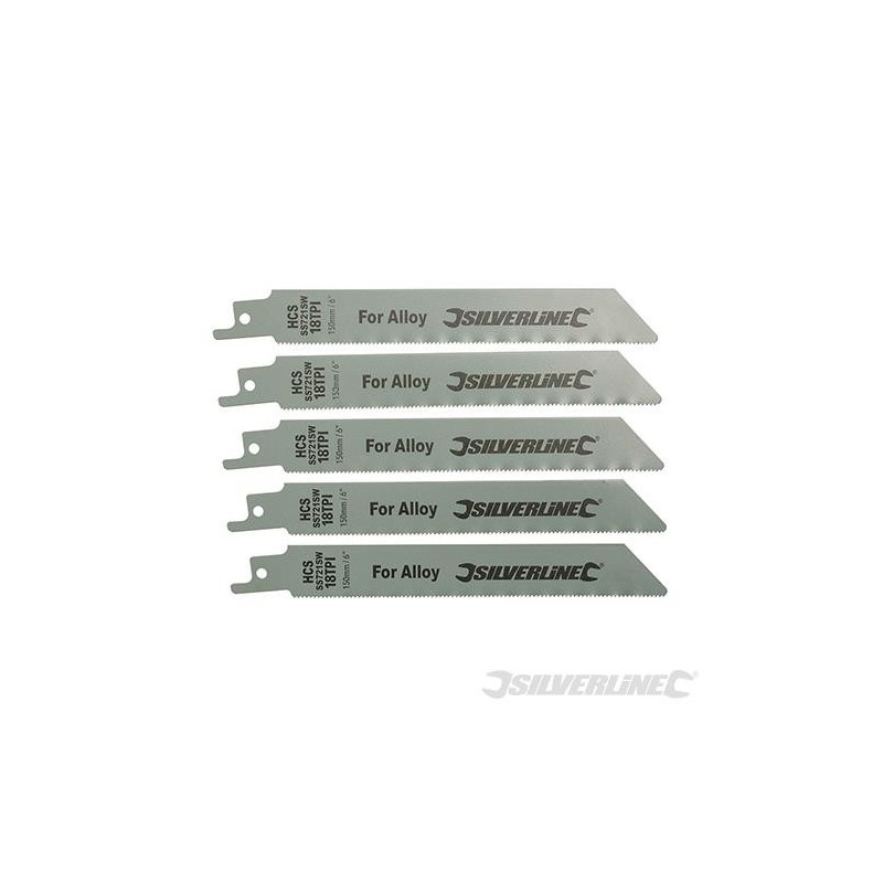 Silverline - Lames de scie-sabre pour alliage- 5 pcs