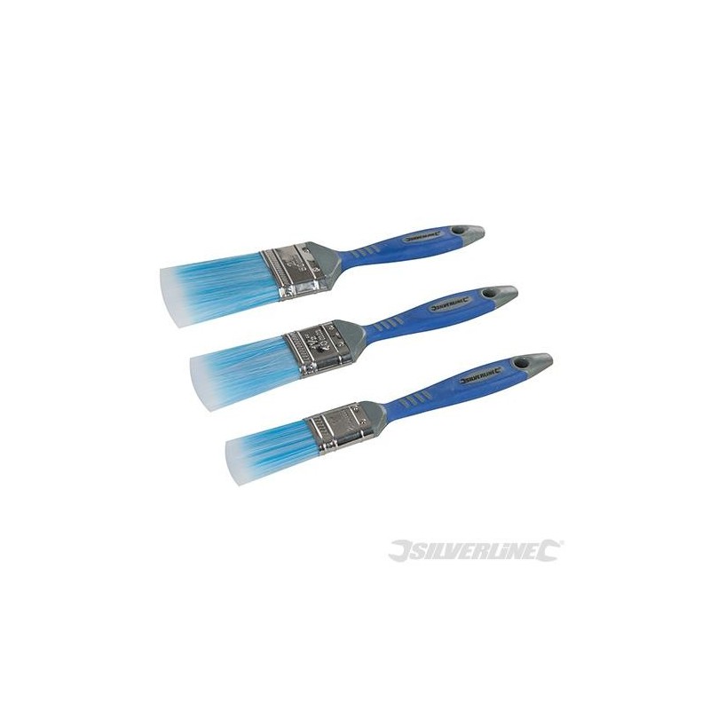 Silverline - Pinceaux de qualité à soies synthétiques- 3 pcs