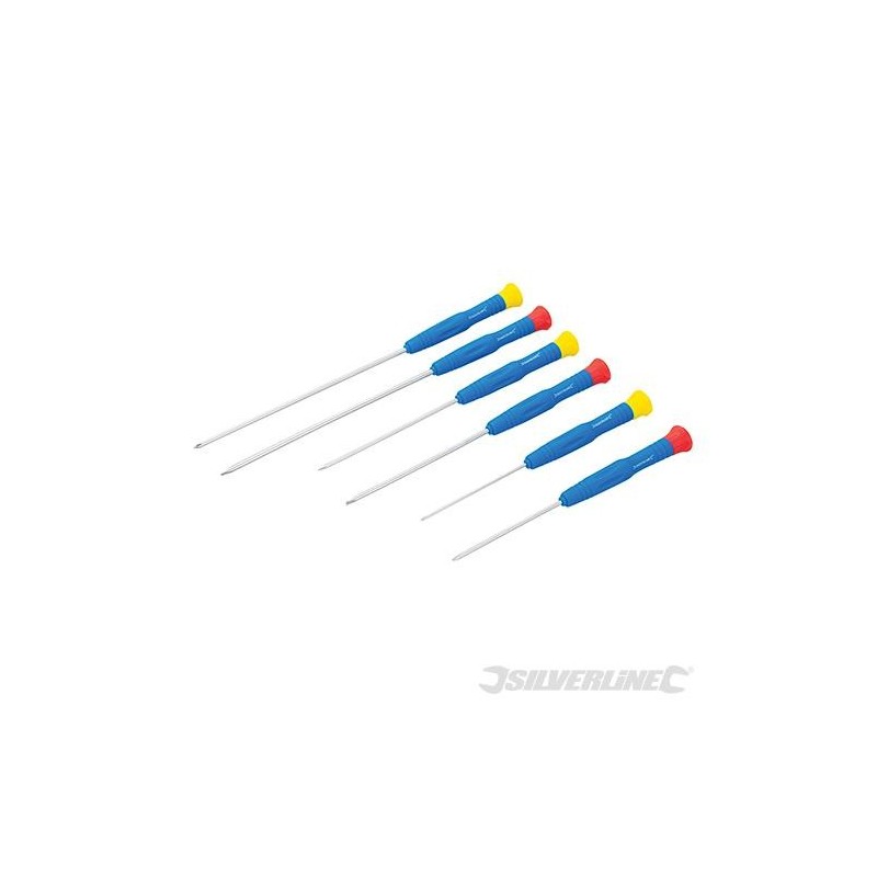 Silverline - Tournevis de précision extra longs- 6 pcs