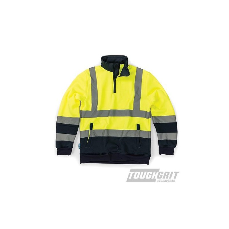 Tough Grit - Sweatshirt bicolore haute visibilité jaune/bleu marine Taille L