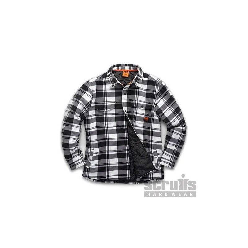 Scruffs - Chemise à carreaux noirs et blancs rembourrée Worker Scruffs -  XXL