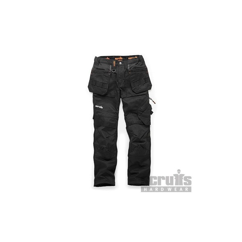 Scruffs - Pantalon de travail noir Trade Flex avec poches-étuis pour femmes Taille 34 L