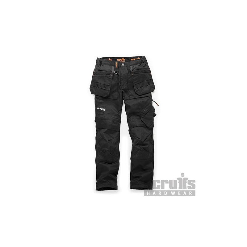 Scruffs - Pantalon de travail noir Trade Flex avec poches-étuis pour femmes Taille 38 R