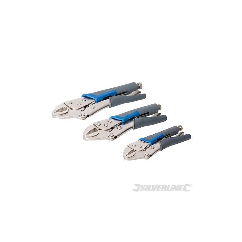 Silverline - Pinces autobloquantes poignées caoutchoutées- 3 pcs