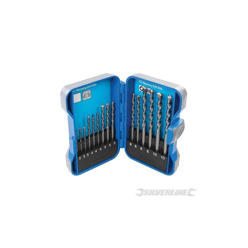 Silverline - Mèches à maçonnerie TCT- coffret 15 pcs