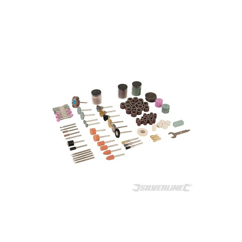 Silverline - Kit d'accessoires pour outil rotatif- 216 pcs