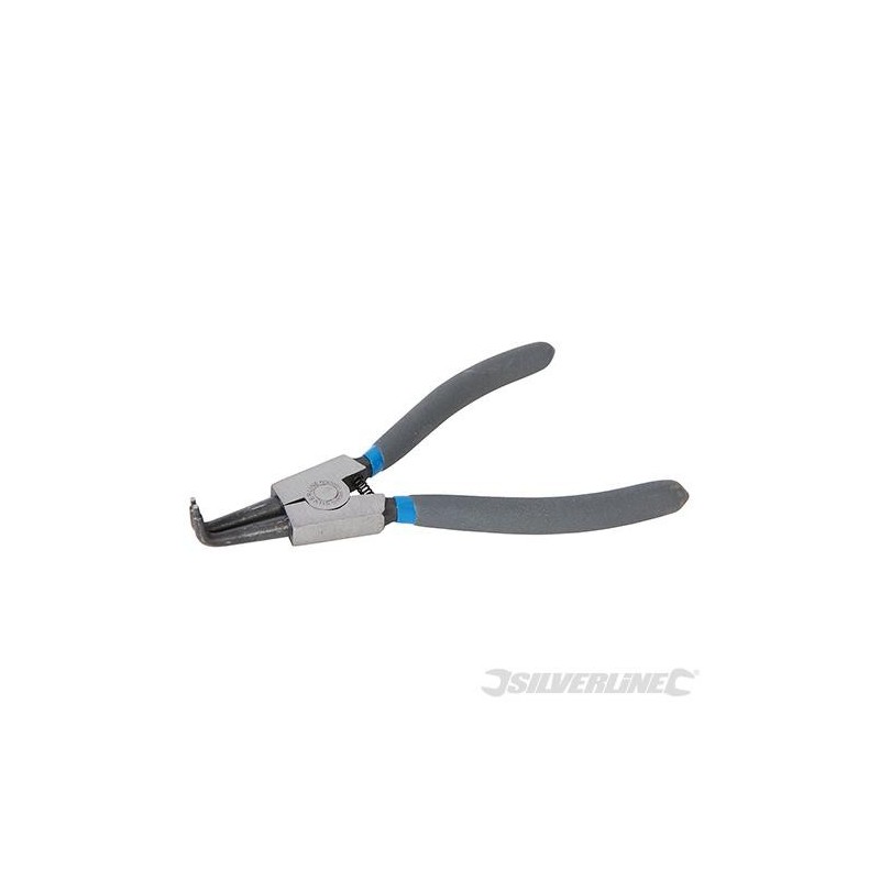 Silverline - Pince à bec courbé pour circlips externes