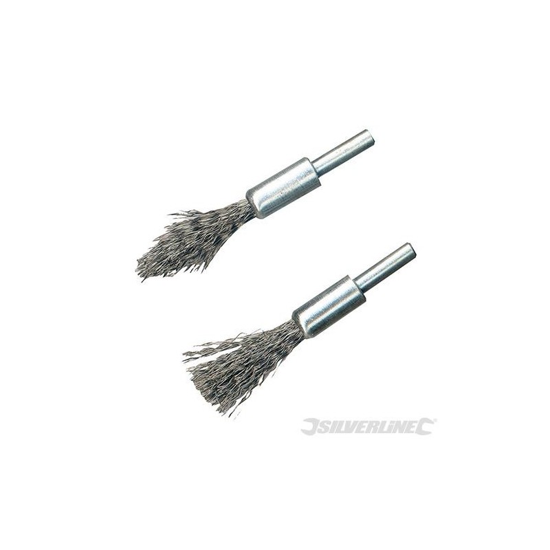 Silverline - Brosses-pinceaux à fils d'acier à décalaminer- 2 pcs