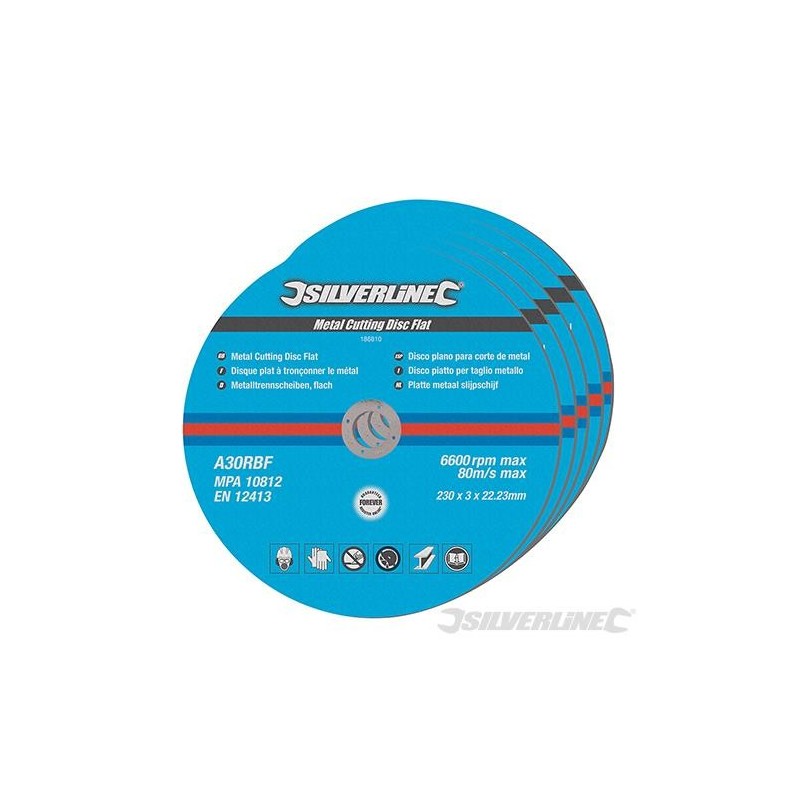 Silverline - Disques plats à tronçonner le métal- 5 pcs